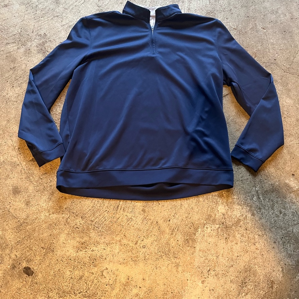 johnnie-O Navy and Gray Zip Pullover